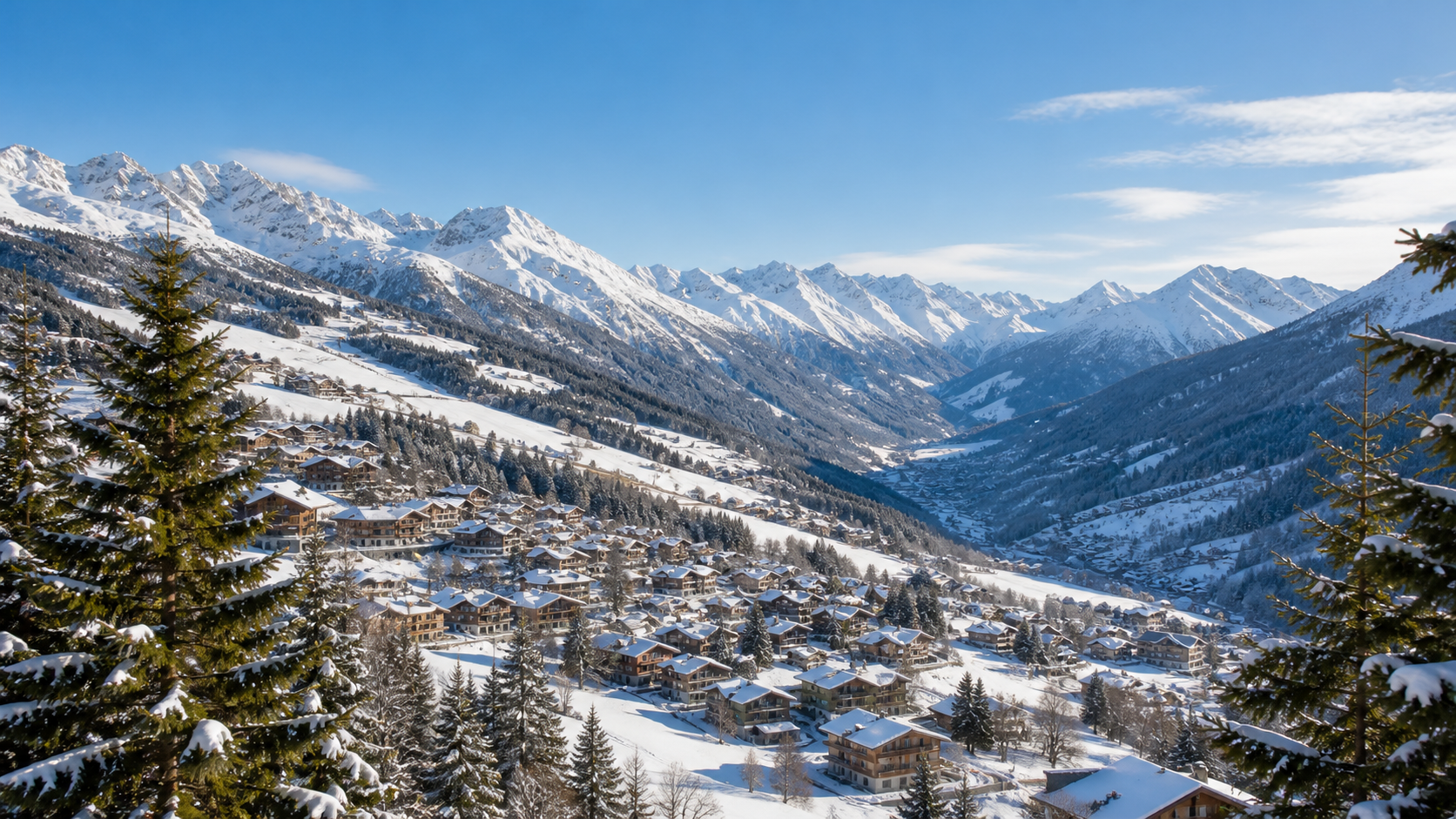 Vue panoramique sur la station des Arcs en Savoie